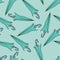 Seamless pattern with hand drawn green umbrellas on green background. Childish texture. Great for fabric, textile Vector Illustrat