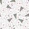 Seamless pattern with hand drawn ice creams. Doodle cream vector cute hearts