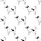 Seamless pattern with hand drawn Jack Russel terriers