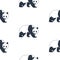 Seamless pattern with hand drawn panda vector illustration.