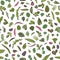 Seamless pattern. Hand drawn rainbow chard micro greens. Microgreen chard, radish, beet,carrot, cabbage. Vector illustration in