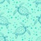 Seamless pattern with Hand drawn sea turtles. Vector with animal underwater. Illustration for wallpaper, web page background,