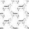 Seamless pattern with hand drawn siberian huskies