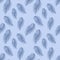 Seamless pattern with hand drawn softness feathers on blue , Great for wedding decor, wrapping paper, background, fabric print,