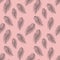Seamless pattern with hand-drawn softness feathers on pink background, Great for wedding decor, wrapping paper, background, fabric