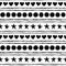 Seamless pattern. Hand drawn stars, circles, hearts and strips