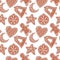 Seamless pattern. Hand drawn vector illustration - Gingerbread Cookies