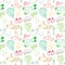 Seamless pattern with hand drawn vegetables background. Organic herbs and spices.