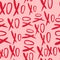 Seamless pattern with hand drawn word XoXo