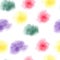 Seamless pattern of  hand painted of color pencils abstract spots. Blur texture. Yellow, red, purple and green color palette.