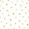 Seamless pattern with hand painted gold circles. Gold polka dot pattern