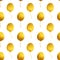 Seamless pattern with hand-painted golden pearly balloons on white background