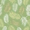 Seamless pattern with hand painted ink palm leaves on green. Great for decor, patterns, greeting cards.