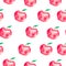 Seamless pattern with hand painted watercolor apples.
