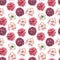 Seamless pattern with hand painted watercolor red, pink flowers. Cute design for Spring textile design, scrapbook paper