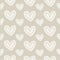 Seamless pattern hand-stitched heart with decorative stitches