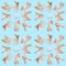 Seamless pattern of hands in soapsuds on light blue background. Wash your hands. Body hygiene. Concept of prevention coronavirus