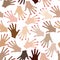 seamless pattern with hands with stiletto manicure style