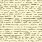 Seamless pattern with handwriting text. Abstract unreadable brown text on beige background ..