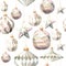 Seamless pattern with hanging balls. Christmas endless texture