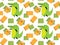 Seamless pattern with Happy crocodile carrying Shopping Packages. Cartoon funny crocodile happy after successful shoping