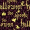 Seamless Pattern Happy Halloween with text, pumpkin, ghost, witcher. Hand drawn gothic letter, silhouette