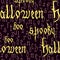 Seamless Pattern Happy Halloween with text, pumpkin, ghost, witcher. Hand drawn gothic letter, silhouette