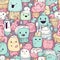 Seamless pattern with Happy marshmallow.