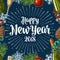 Seamless pattern with Happy New Year 2018 calligraphy lettering