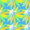 Seamless pattern of Hawaii palm and parrot Caribbean Gold vector