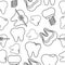 Seamless pattern with healthy and diseased teeth in a line style