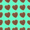 Seamless pattern. Heart of red and black berries isolated. Valentine`s day Love. Heart made frome berries. Berries in the shape