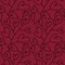 Seamless pattern with hearts branches for fabrics and textiles