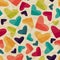 Seamless pattern with hearts on crumpled paper