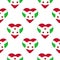 Seamless pattern from the hearts with flag of Burundi.