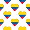 Seamless pattern from the hearts with flag of Republic of Ecuador.