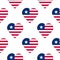 Seamless pattern from the hearts with flag of Republic of Liberia.