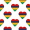 Seamless pattern from the hearts with flag of Republic of Mauritius.