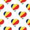 Seamless pattern from the hearts with flag of Republic of Seychelles.