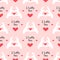 Seamless pattern with hearts. Hands holding a heart. Vector