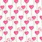 Seamless pattern with hearts in pink color . Cute background in watercolor. Valentines day print for wrapping paper, backdrop deco