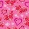 Seamless pattern with hearts and roses