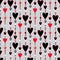 Seamless pattern. Hearts striped background.