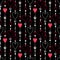 Seamless pattern. Hearts striped background.