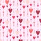 Seamless pattern. Hearts striped background.