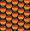 Seamless pattern with hearts in traditional Pan African colors - red, yellow, green, black background. Backdrop for