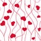 Seamless pattern from hearts on a white background