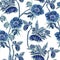 Seamless pattern. Hellebore Flower, bud and leaf. Floral design elements