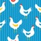 Seamless pattern with hens