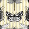 Seamless pattern with high detailed insects Illustrations. Hand drawn sketches of bumblebee, dragonfly, butterflies, beetles and c